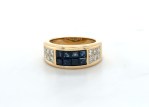 Cartier Diabolo Ring 750 Gold 8 Saphir & 12 Brillanten Gr. 52