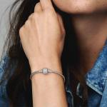 Schlangen-Gliederarmband mit Funkelndem Pavé-Verschluss – Bild 3