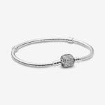 Schlangen-Gliederarmband mit Funkelndem Pavé-Verschluss