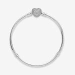 Schlangen-Gliederarmband mit Funklendem Herz-Verschluss – Bild 6