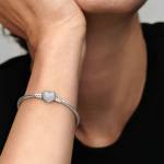 Schlangen-Gliederarmband mit Funklendem Herz-Verschluss – Bild 3