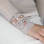 Schlangen-Gliederarmband mit Funklendem Herz-Verschluss – Bild 4