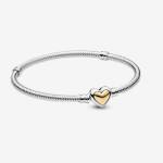 gewölbtes goldenes Herz-Verschluss Schlangen-Gliederarmband