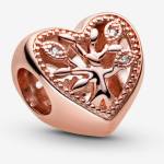 offen gearbeitetes Stammbaum Herz Charm – Bild 7